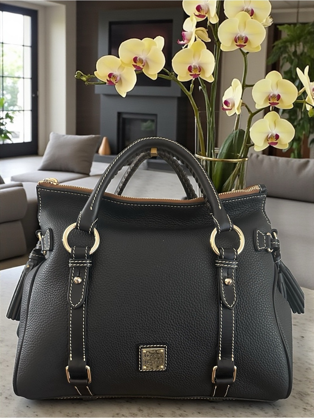 Dooney & Bourke LARGE Sorrento Satchel R940 Black Pebbled Leather NWT $568 MSRP